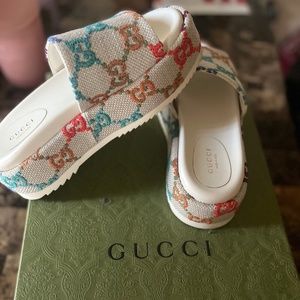 Gucci platform slides